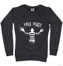 Bluza ADLER dama Free hugs Negru melanj