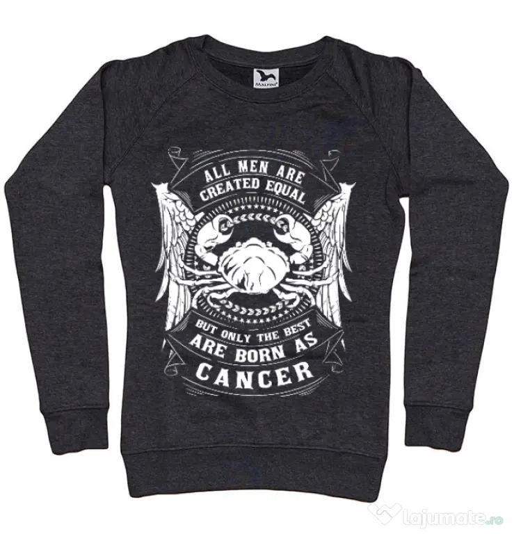 Bluza ADLER dama The best men are born as Cancer Negru melanj