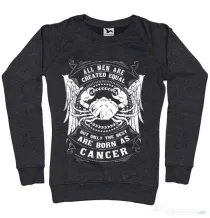Bluza ADLER dama The best men are born as Cancer Negru melanj