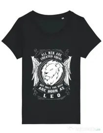 Tricou STANLEY STELLA dama The best men are born as Leo Negru