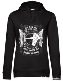 Hoodie dama cu gluga The best men are born as Sagittarius Negru