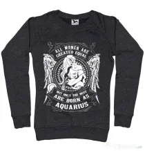 Bluza ADLER dama The best women are born as Aquarius Negru melanj