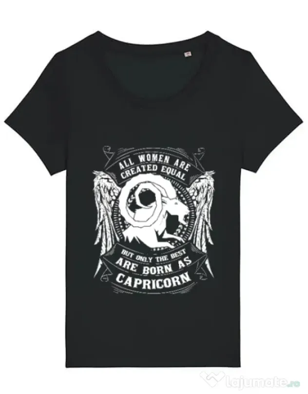 Tricou STANLEY STELLA dama The best women are born as Capricorn Negru