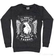 Bluza ADLER dama The best women are born as Taurus Negru melanj