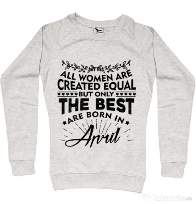 Bluza ADLER dama The best women are born in April Migdala melanj