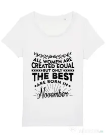 Tricou STANLEY STELLA dama The best women are born in November Alb