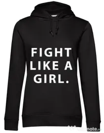 Hoodie dama cu gluga Fight like a girl Negru