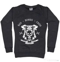 Bluza ADLER dama Bad bones crew crest Negru melanj