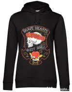 Hoodie dama cu gluga Brave hearts Negru