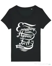 Tricou STANLEY STELLA dama Everything happens for a reason Negru