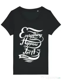 Tricou STANLEY STELLA dama Everything happens for a reason Negru