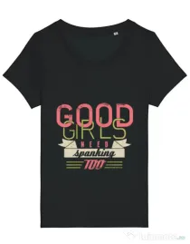 Tricou STANLEY STELLA dama Good girls need spanking Negru