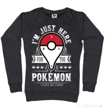Bluza ADLER dama Here for the Pokemon Negru melanj