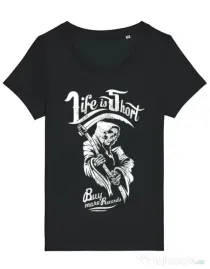 Tricou STANLEY STELLA dama Life is short Negru