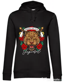 Hoodie dama cu gluga Strenght and focus Negru