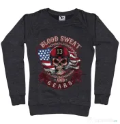Bluza ADLER dama Blood sweat and gears Negru melanj