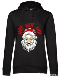 Hoodie dama cu gluga Smile santa Negru