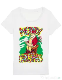 Tricou STANLEY STELLA dama Naughty Santa Alb