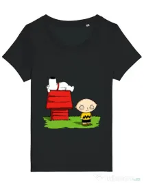 Tricou STANLEY STELLA dama Stewie and Snoopy Negru