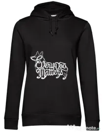 Hoodie dama cu gluga Every dog matters Negru