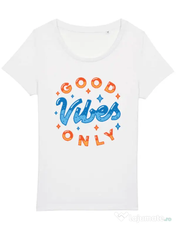 Tricou STANLEY STELLA dama Good vibes only Alb