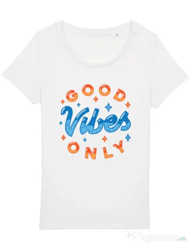 Tricou STANLEY STELLA dama Good vibes only Alb