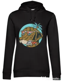 Hoodie dama cu gluga Chill dog Negru