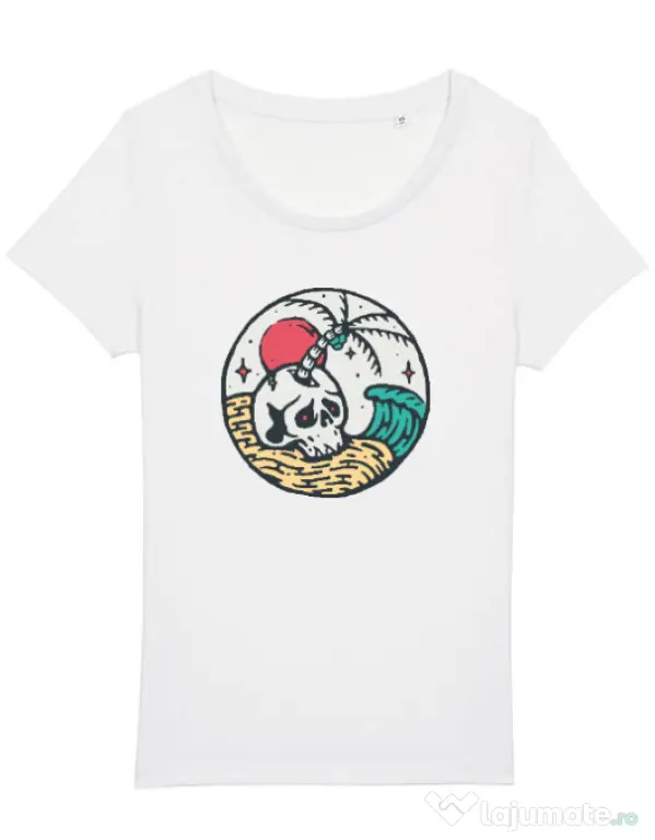 Tricou STANLEY STELLA dama Skull and beach Alb