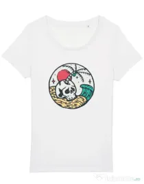 Tricou STANLEY STELLA dama Skull and beach Alb