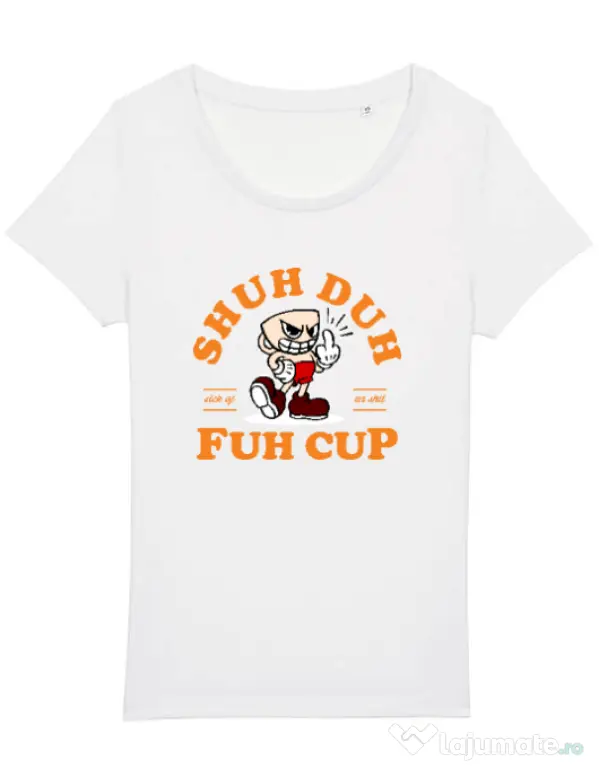 Tricou STANLEY STELLA dama Shut the fuh cup Alb