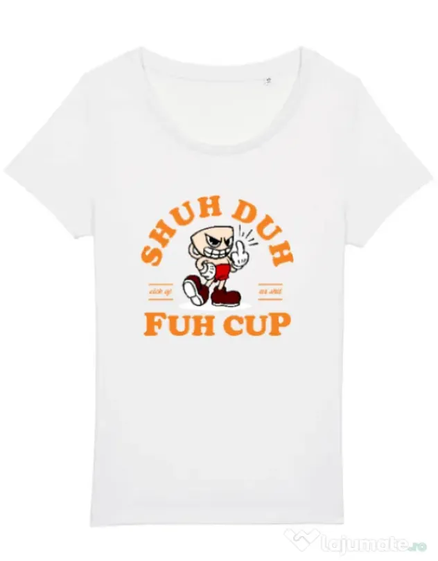 Tricou STANLEY STELLA dama Shut the fuh cup Alb