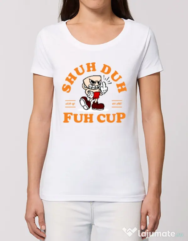 Tricou STANLEY STELLA dama Shut the fuh cup Alb