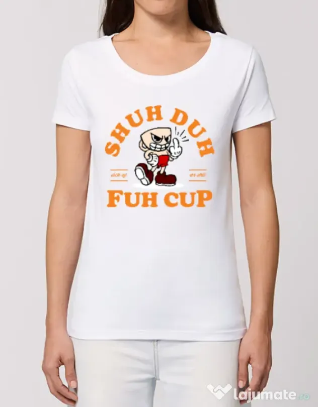 Tricou STANLEY STELLA dama Shut the fuh cup Alb