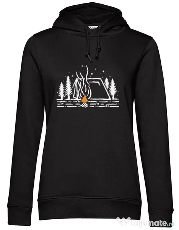 Hoodie dama cu gluga Tent lines Negru