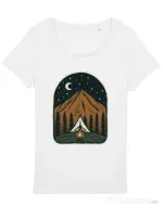 Tricou STANLEY STELLA dama Camp mountain night Alb