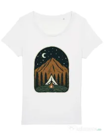 Tricou STANLEY STELLA dama Camp mountain night Alb