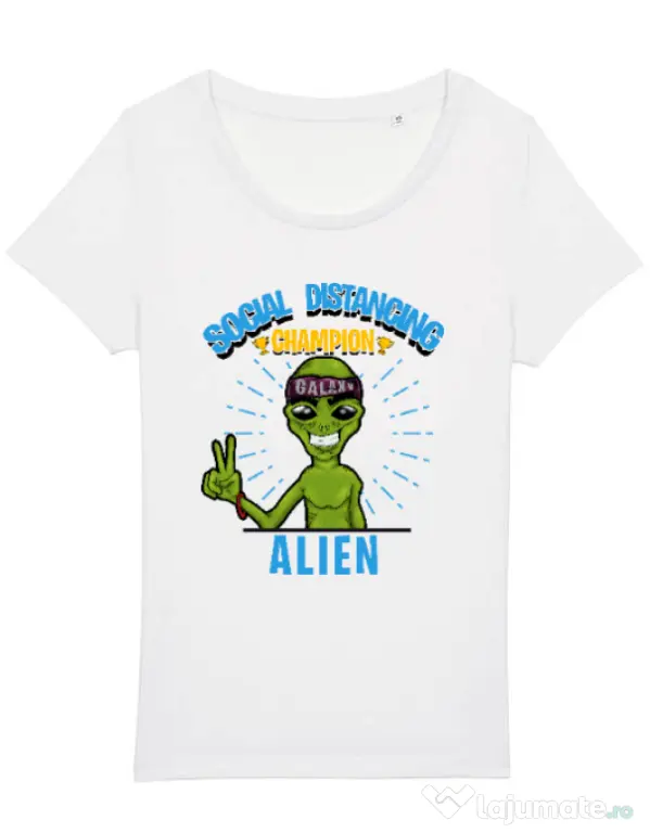 Tricou STANLEY STELLA dama Social distancing Alb