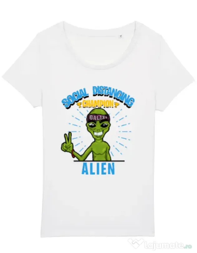 Tricou STANLEY STELLA dama Social distancing Alb