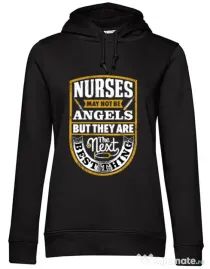 Hoodie dama cu gluga Angel nurses Negru