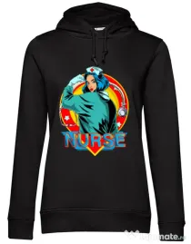 Hoodie dama cu gluga Strong nurse Negru