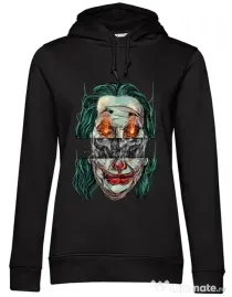 Hoodie dama cu gluga Joker skull Negru