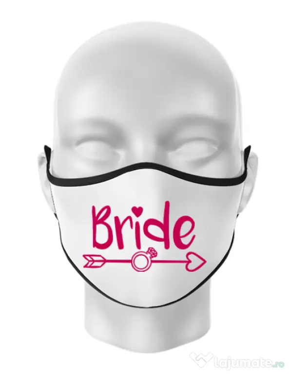 Masca personalizata reutilizabila Bride Alb