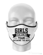 Masca personalizata reutilizabila Girls drinking team Alb