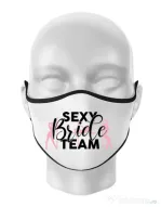 Masca personalizata reutilizabila Sexy bride team Alb