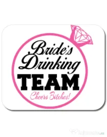 Mousepad personalizat Brides drinking team Alb