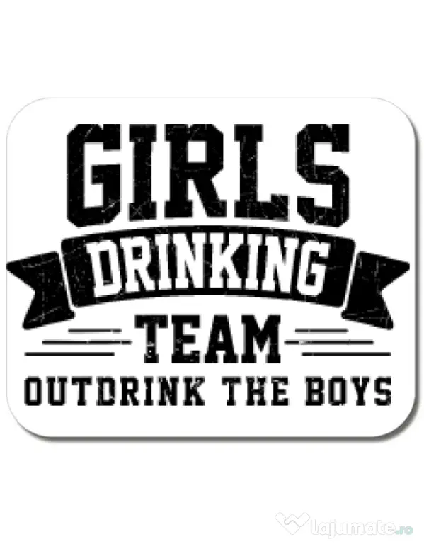 Mousepad personalizat Girls drinking team Alb