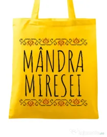 Sacosa personalizata Burlacite Mandra miresei Galben