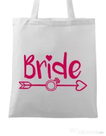 Sacosa personalizata Mireasa Bride Alb