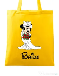 Sacosa personalizata Mireasa Bride Minnie Galben