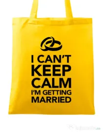 Sacosa personalizata Mireasa I cant keep calm married Galben